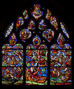 Window depicting Tree of Jesse by French School